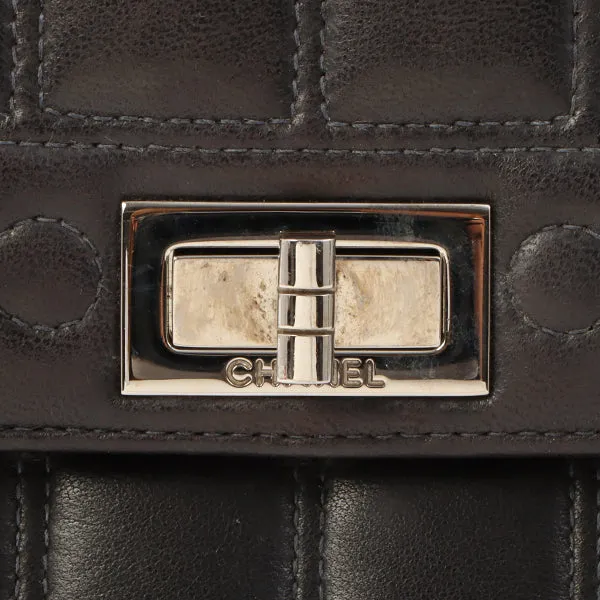 Chanel Around 2001 Made 2.55 Design Stitch Side Cc Mark Chain Bag Black