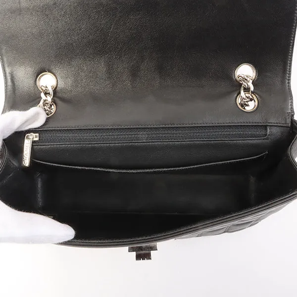 Chanel Around 2001 Made 2.55 Design Stitch Side Cc Mark Chain Bag Black