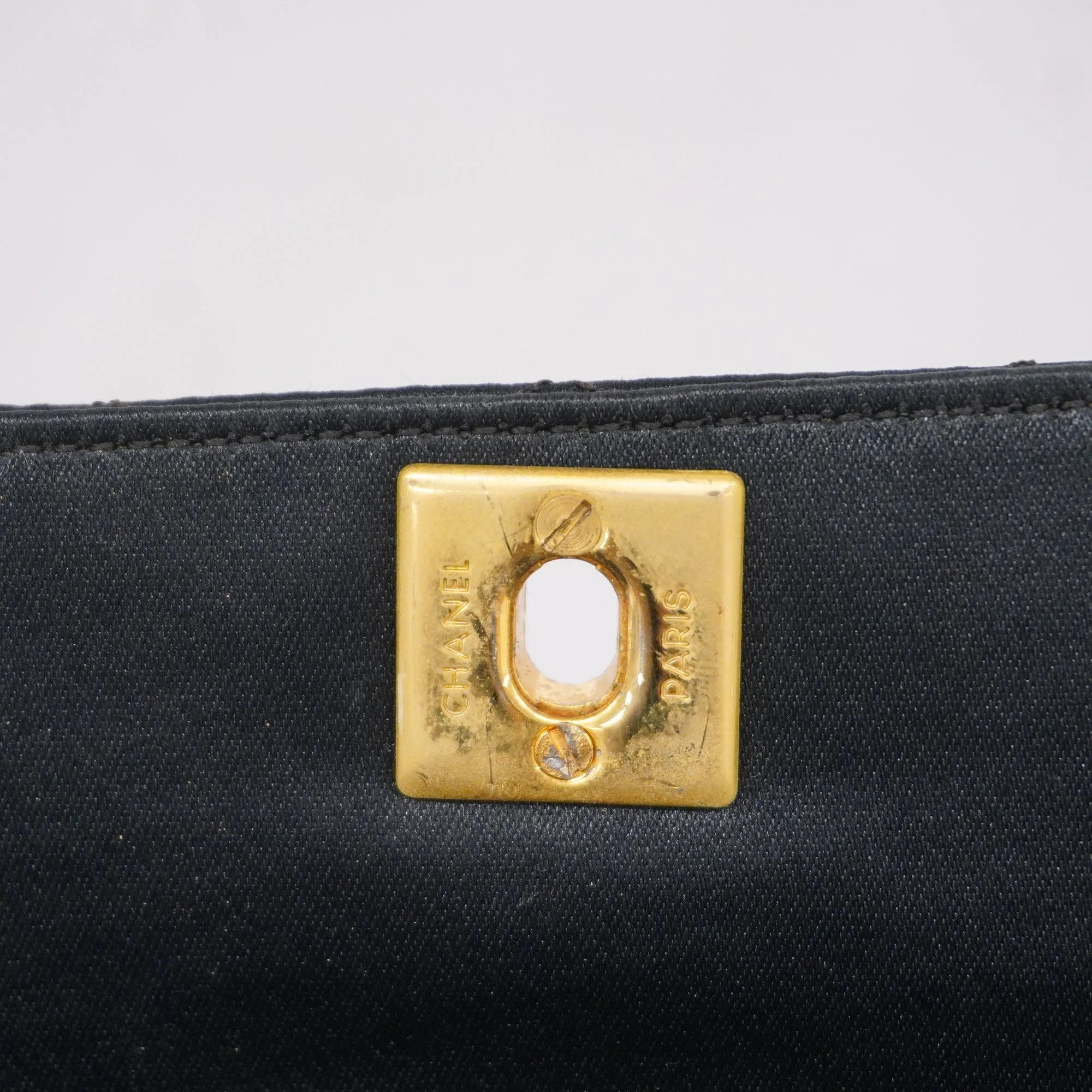 CHANEL  Shoulder Women's Satin Shoulder Bag Black
