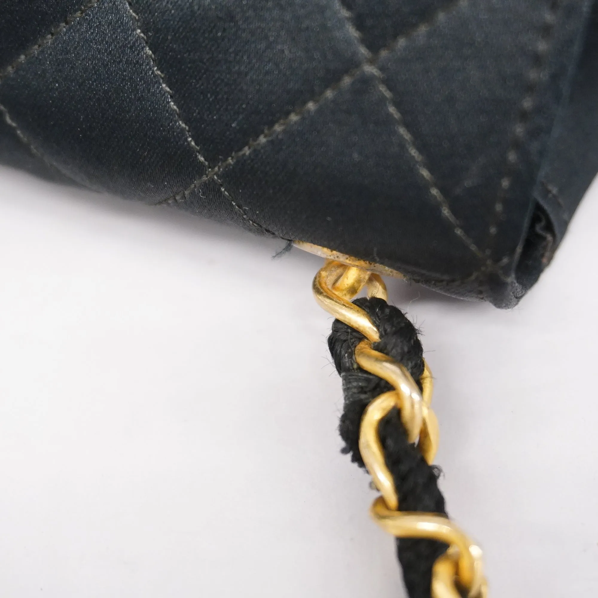 CHANEL  Shoulder Women's Satin Shoulder Bag Black