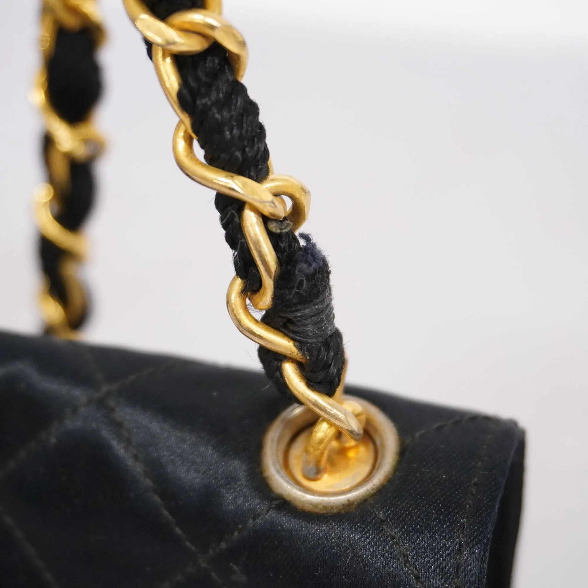CHANEL  Shoulder Women's Satin Shoulder Bag Black