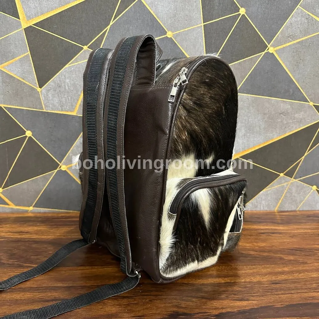 Charcoal Black Cowhide Backpack