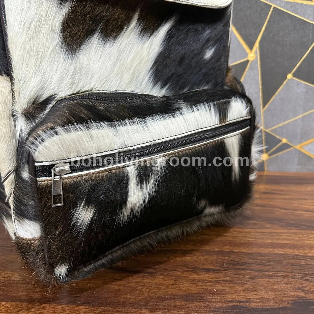 Charcoal Black Cowhide Backpack