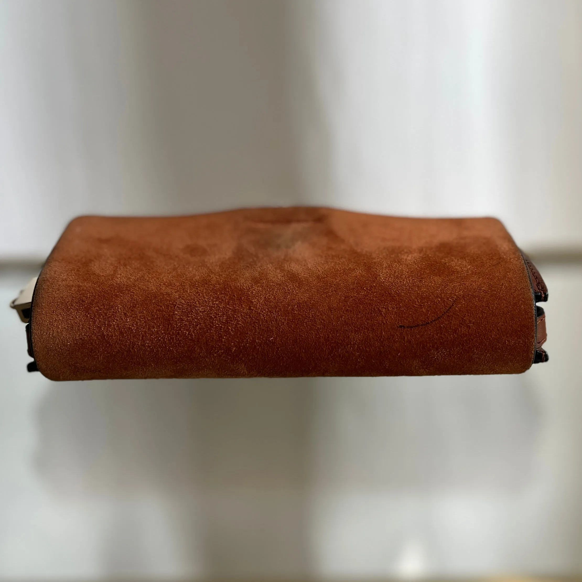 CHLOE Brown Calfskin and Suede Leather Faye Small Crossbody