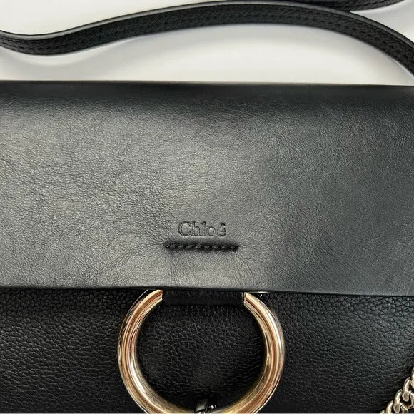 Chloe Faye Small Crossbody All Black Leather