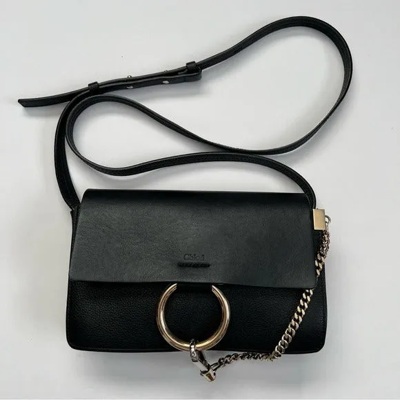 Chloe Faye Small Crossbody All Black Leather