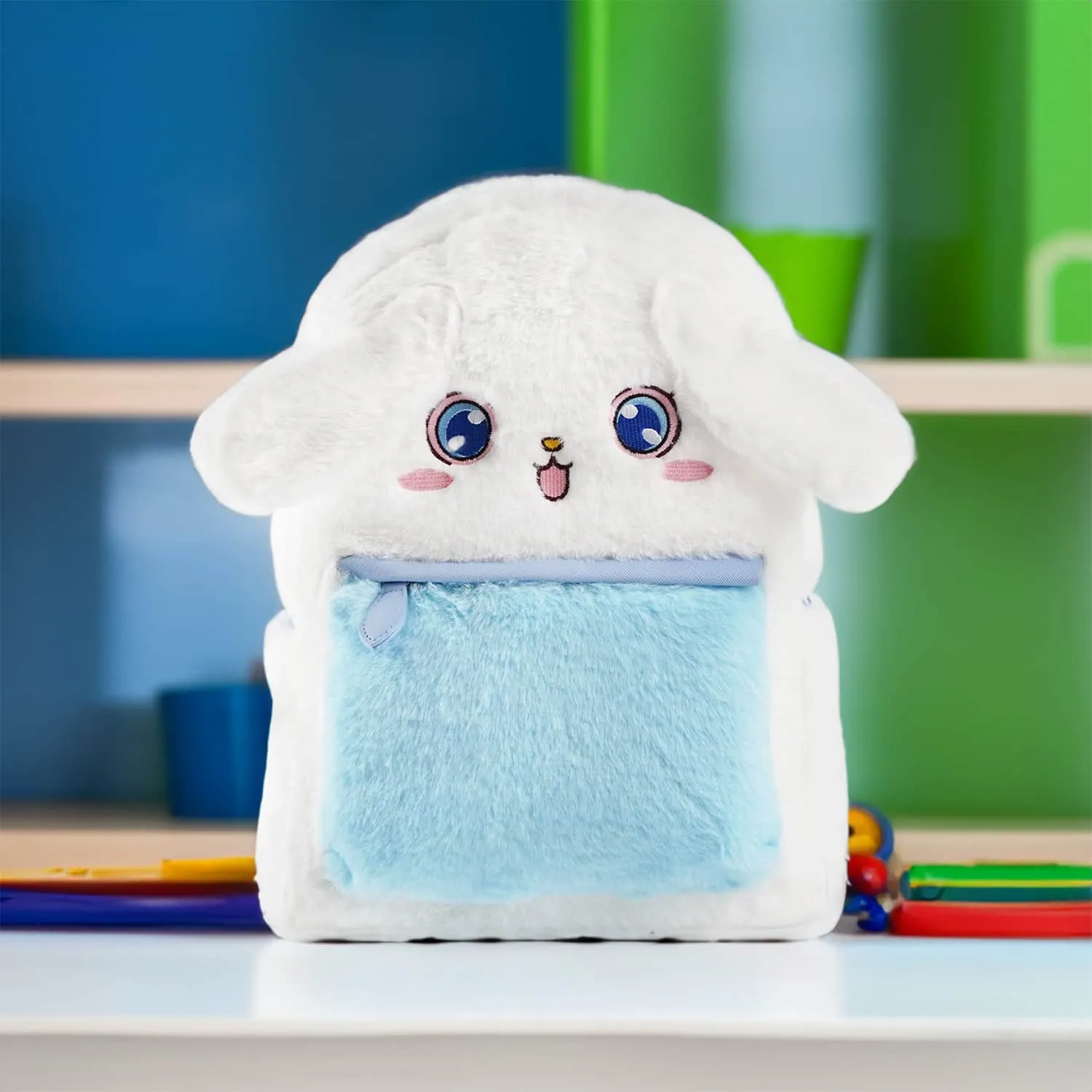 Cinnamoroll Backpack - Anime Blue White Fluffy Bag