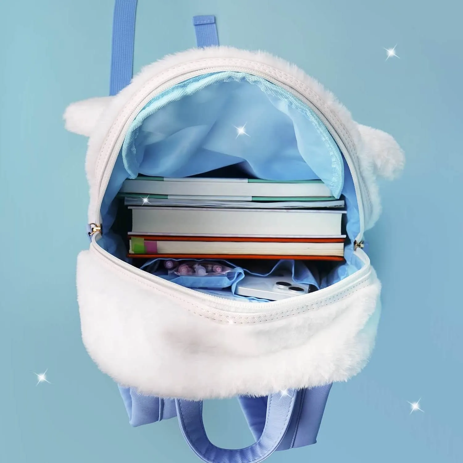 Cinnamoroll Backpack - Anime Blue White Fluffy Bag