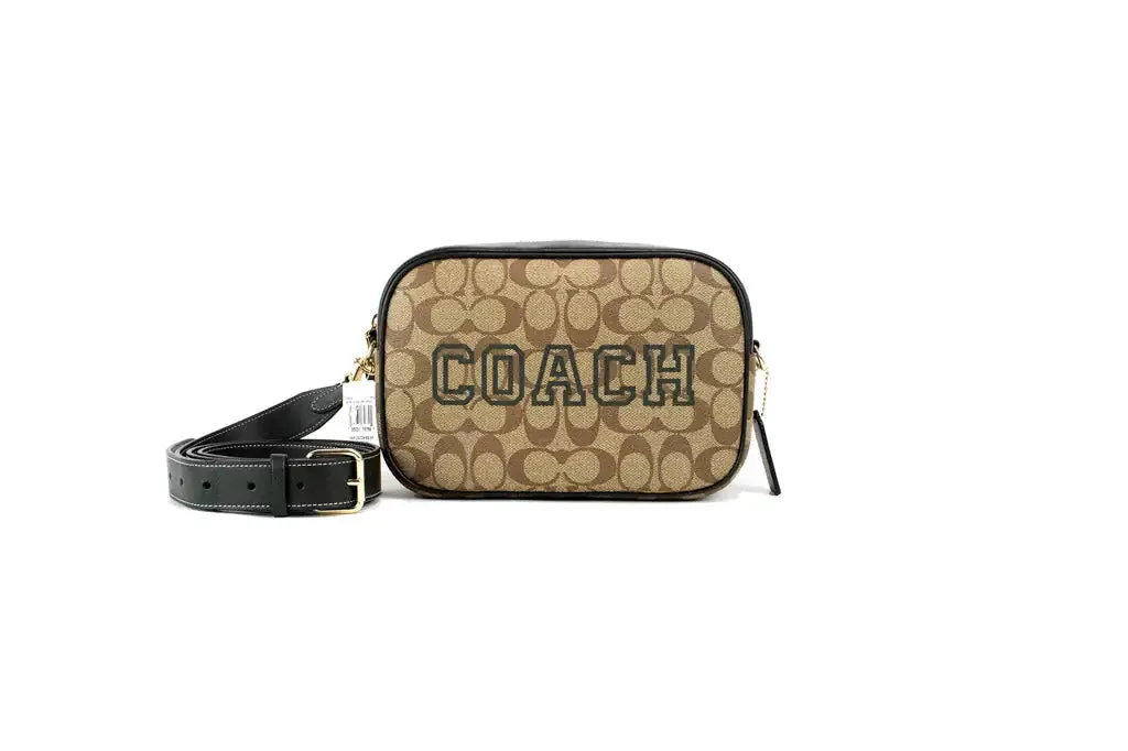 Coach Jamie Medium Varsity Signature Amazon Green Camera Crossbody