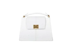 DEANNA T - Ostrich & Shin Leather, White