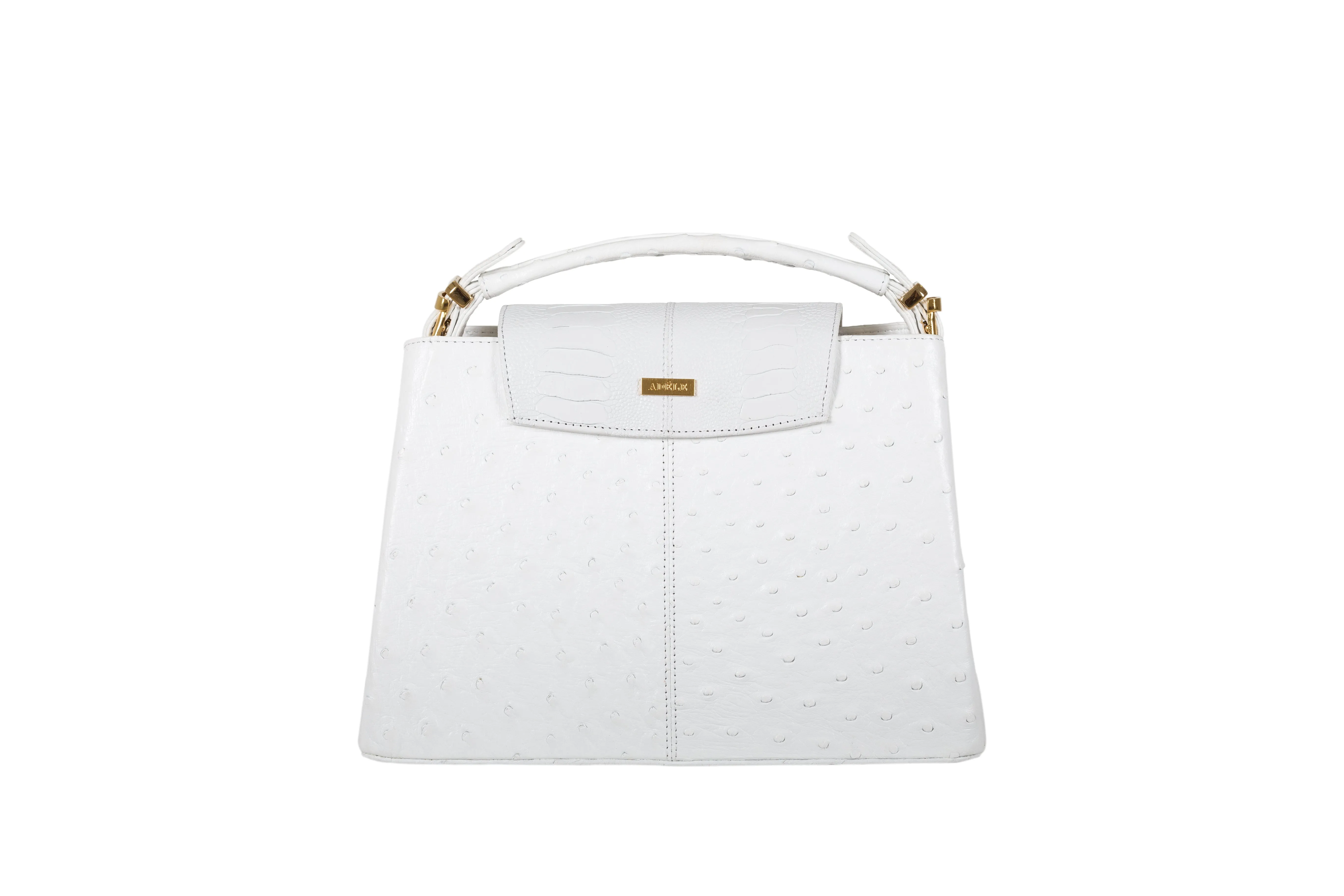 DEANNA T - Ostrich & Shin Leather, White