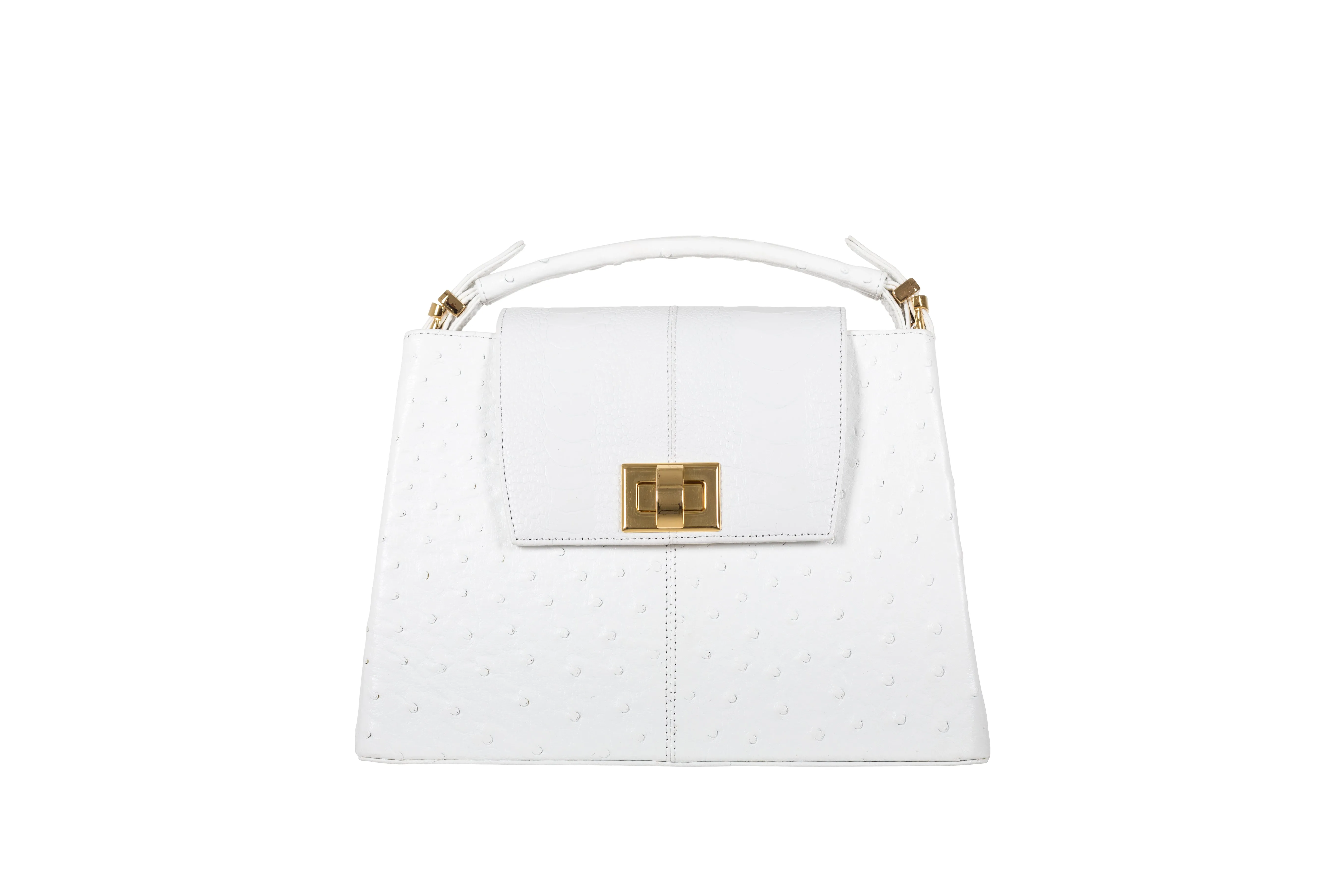 DEANNA T - Ostrich & Shin Leather, White
