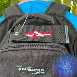 Dive Flag Shark Luggage Tag, Personalized Embroidered Bag Tag Dive Flag Shark Luggage Tag, Personalized Embroidered Bag Tag