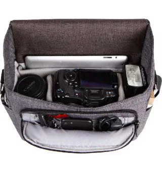 Eirmai Camera Messenger Bag Sling Travel Case (fits 1 DSLR, 2 Lenses, Accessories, and Tripod) (EMB-SS08) (Gray)