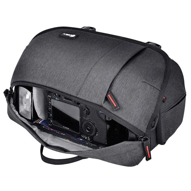 Eirmai Camera Messenger Bag Sling Travel Case (fits 1 DSLR, 2 Lenses, Accessories, and Tripod) (EMB-SS08) (Gray)