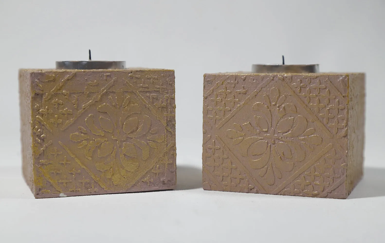 Elegant Blush Tealight Candle Holder Set of 2