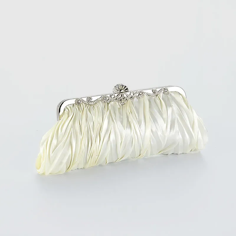 Evening Bag For Women Wedding Party Bride Pleated Chain Bag