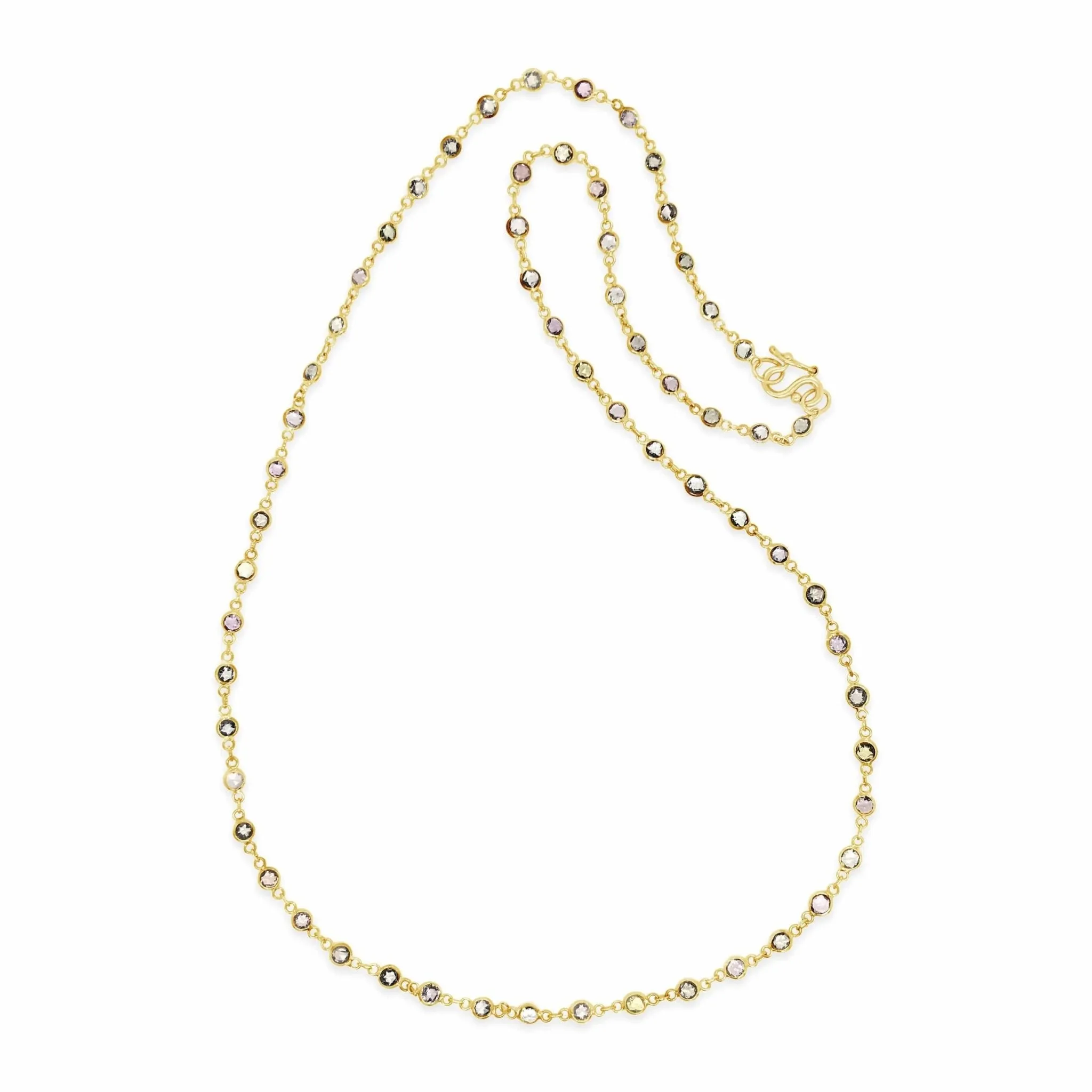 Fancy Multi-Colored Pastel Sapphire Chain in 18KY