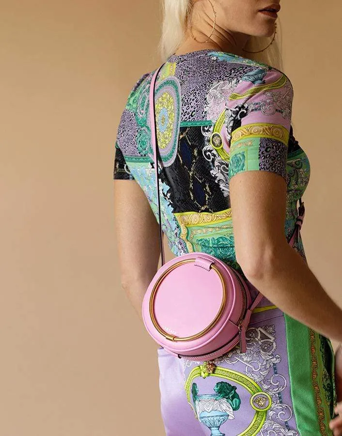 Flamingo Pink-Oro Medusa Ring Evening Bag