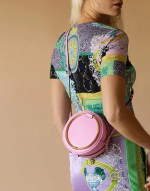 Flamingo Pink-Oro Medusa Ring Evening Bag