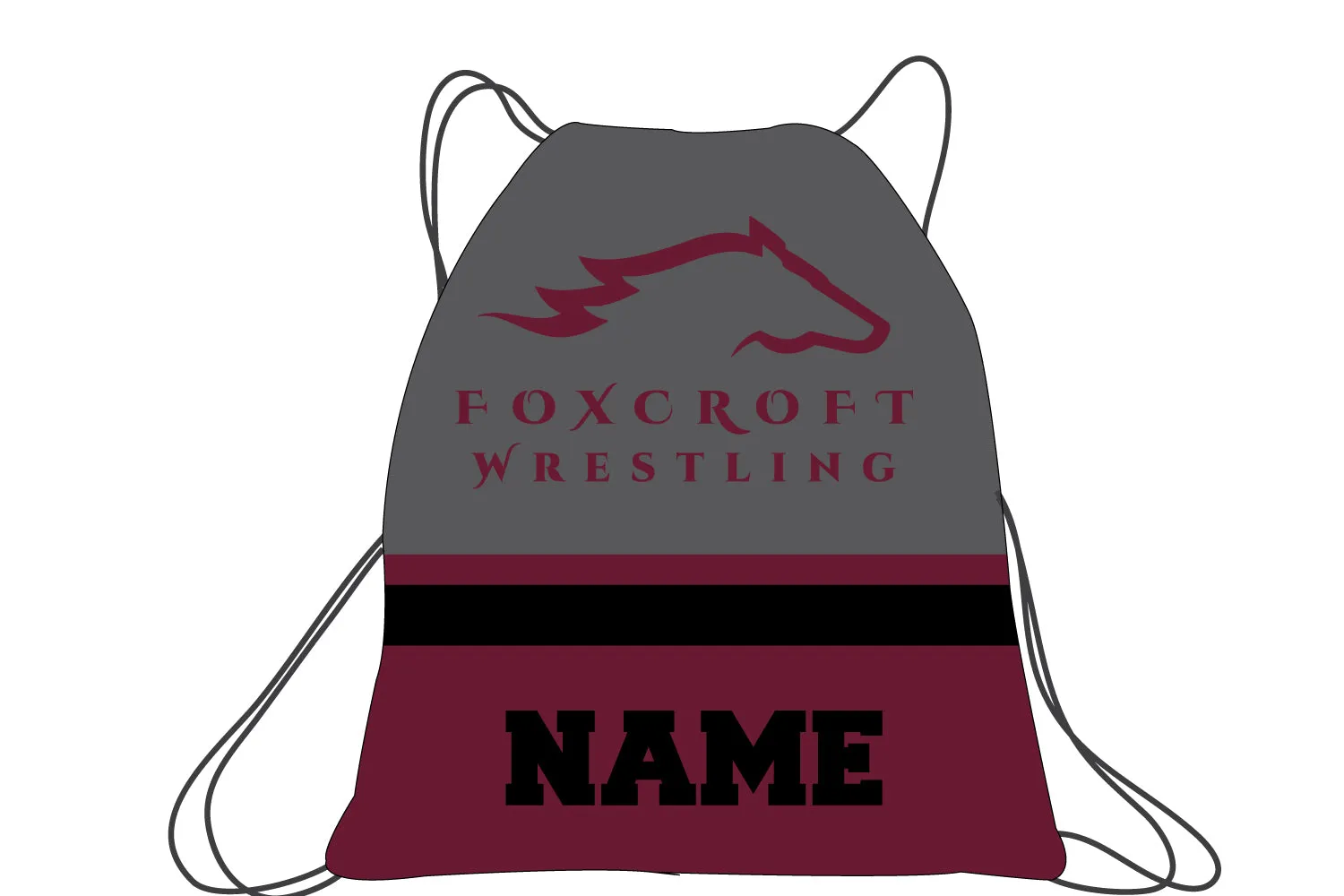 Foxcroft Wrestling Sublimated Drawstring Bag