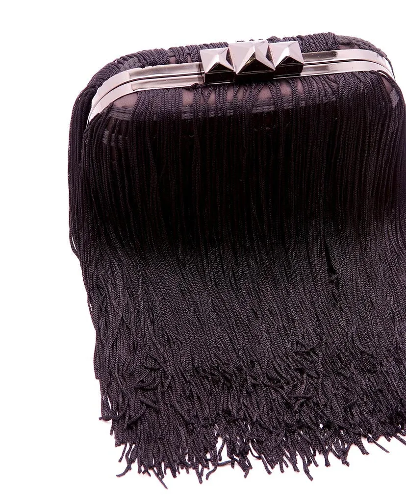 Fringe Clutch - Black