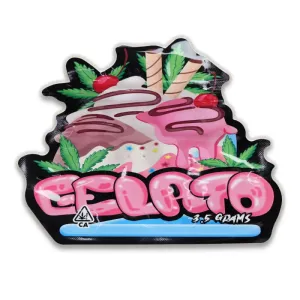 Gelato 3.5g - Custom Shape Mylar Bags - 15.2cm x 12.7cm - Pack of 20 Gelato 3.5g - Custom Shape Mylar Bags - 15.2cm x 12.7cm - Pack of 20