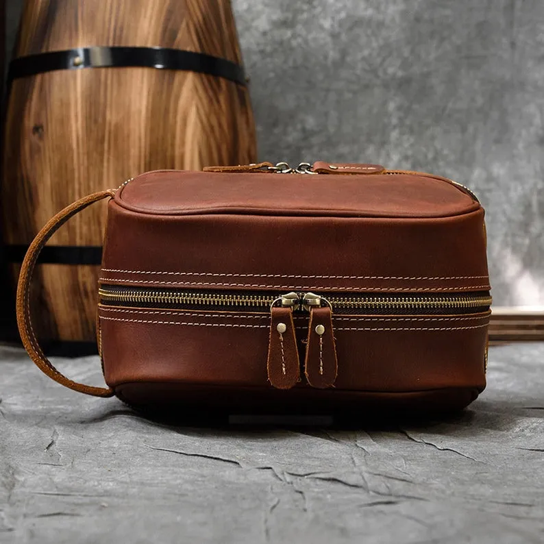 Groomsmen Gift Leather Dopp Toiletry Bag