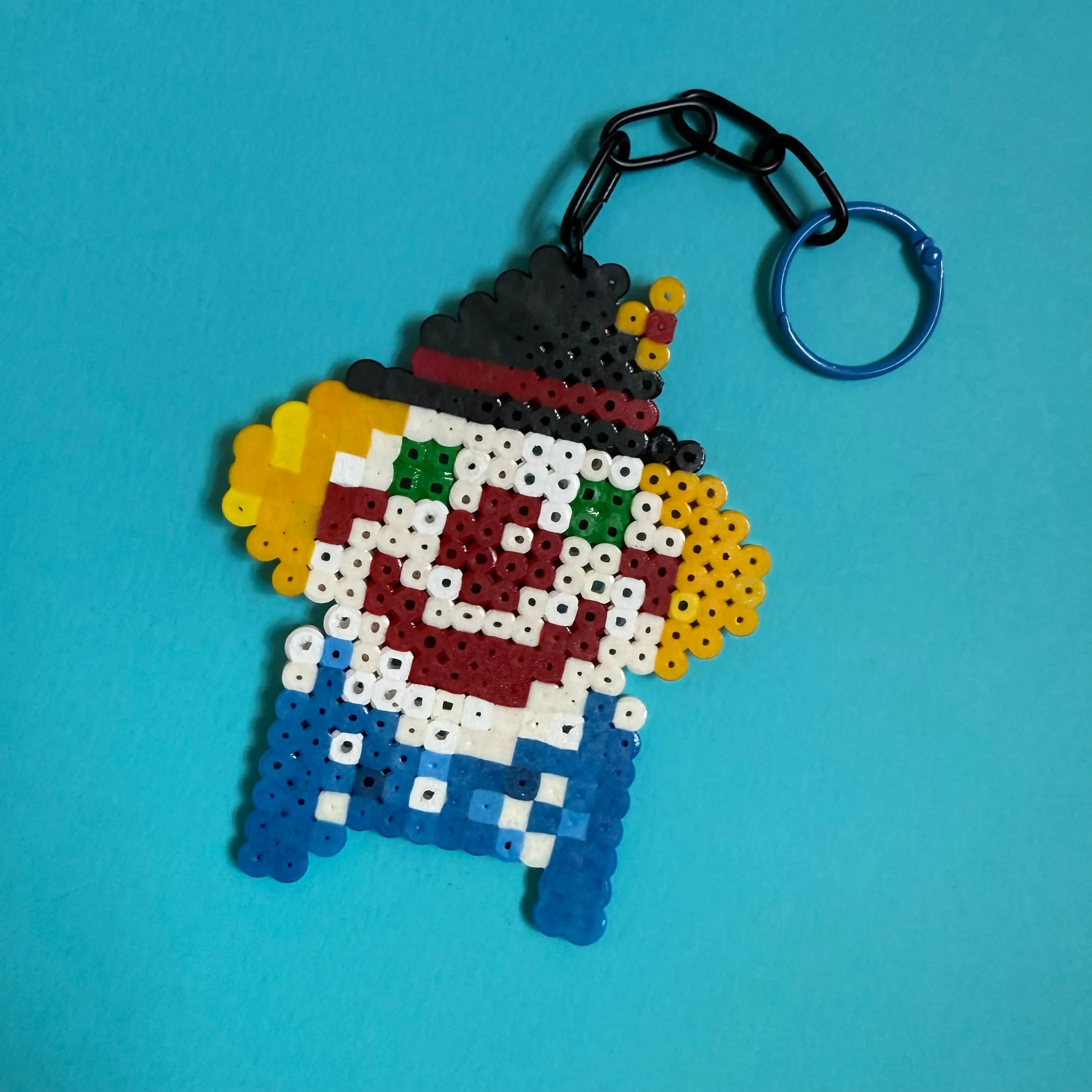 Hama bead clown keyring