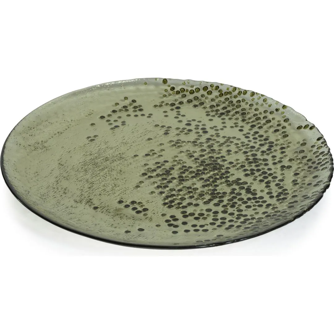 Hoku 11" Dotted Glass Plates, Set of 6