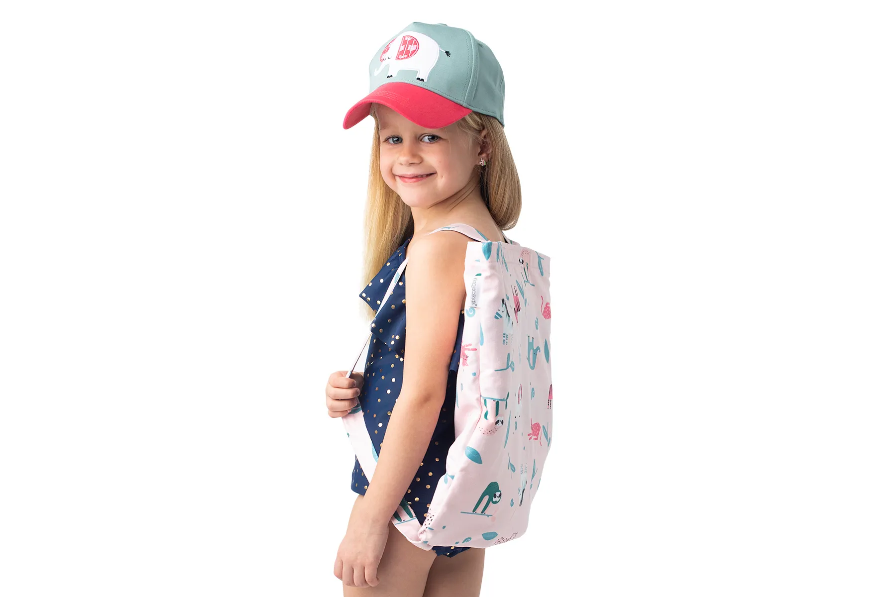 Kids Towel Backpack  - Pink Zoo