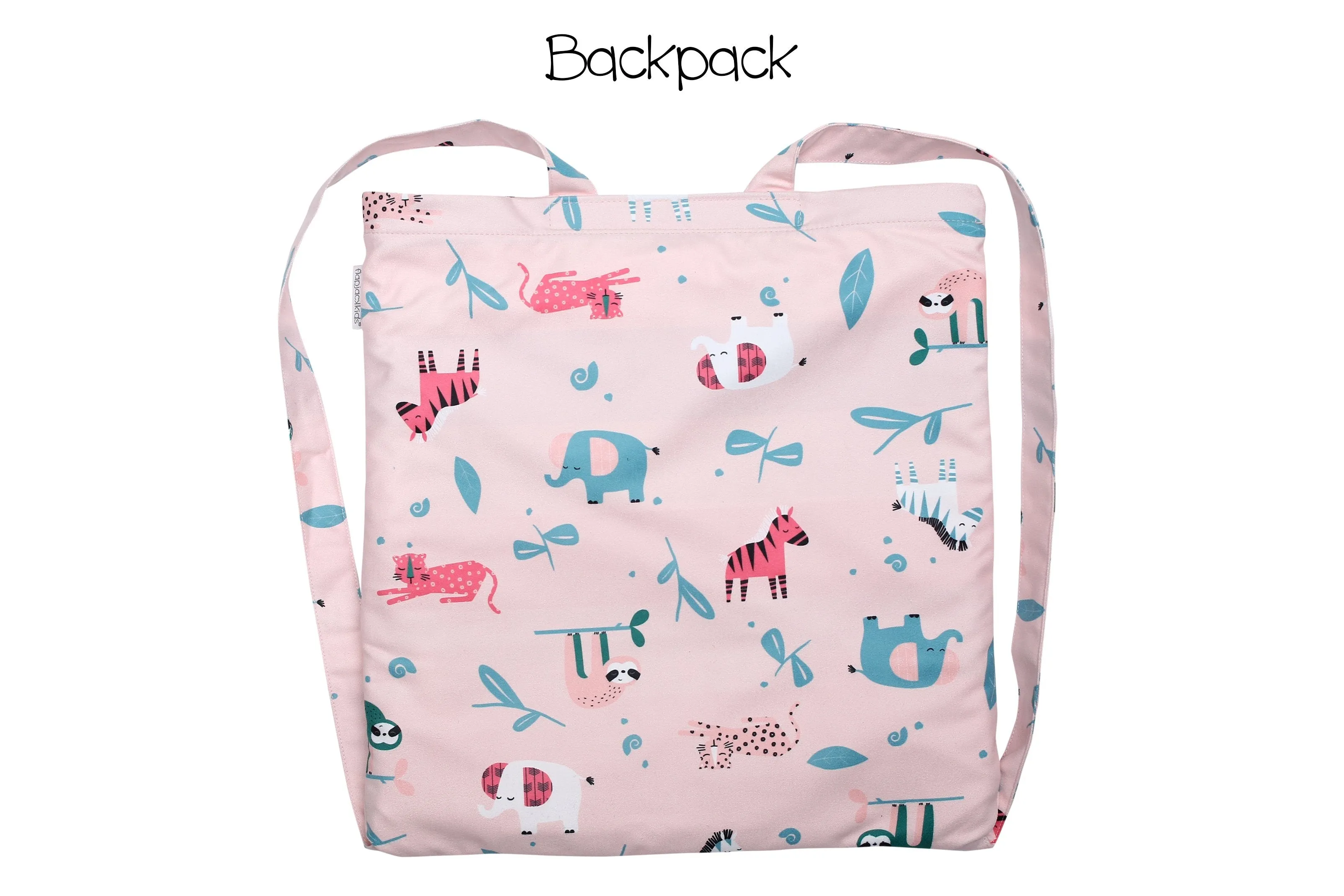 Kids Towel Backpack  - Pink Zoo