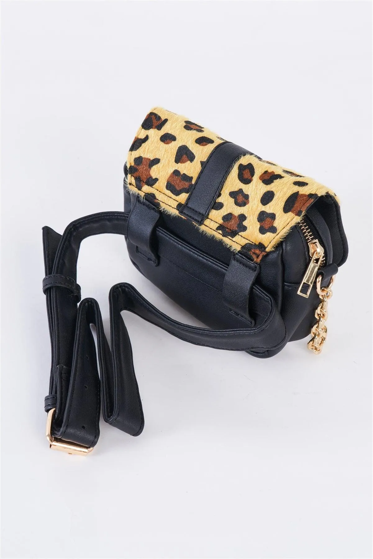 Leopard Faux Leather Mini Square Belt Bag /3 Bags