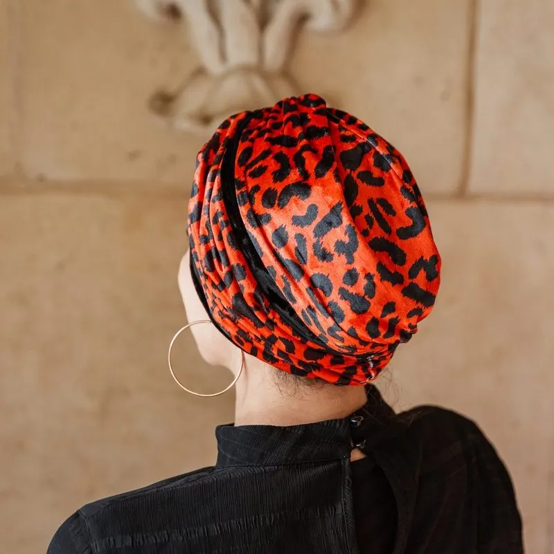 Leopard Velvet Turban