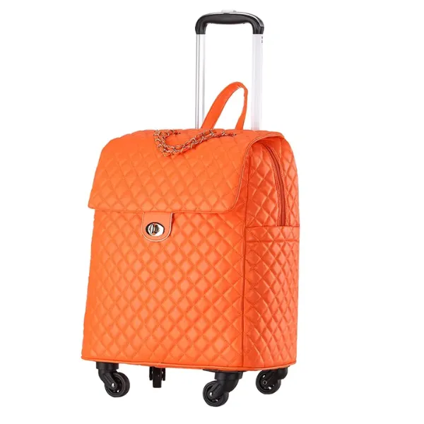 Luxury Quilted Carry On Luggage W/ Wheels