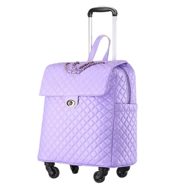 Luxury Quilted Carry On Luggage W/ Wheels