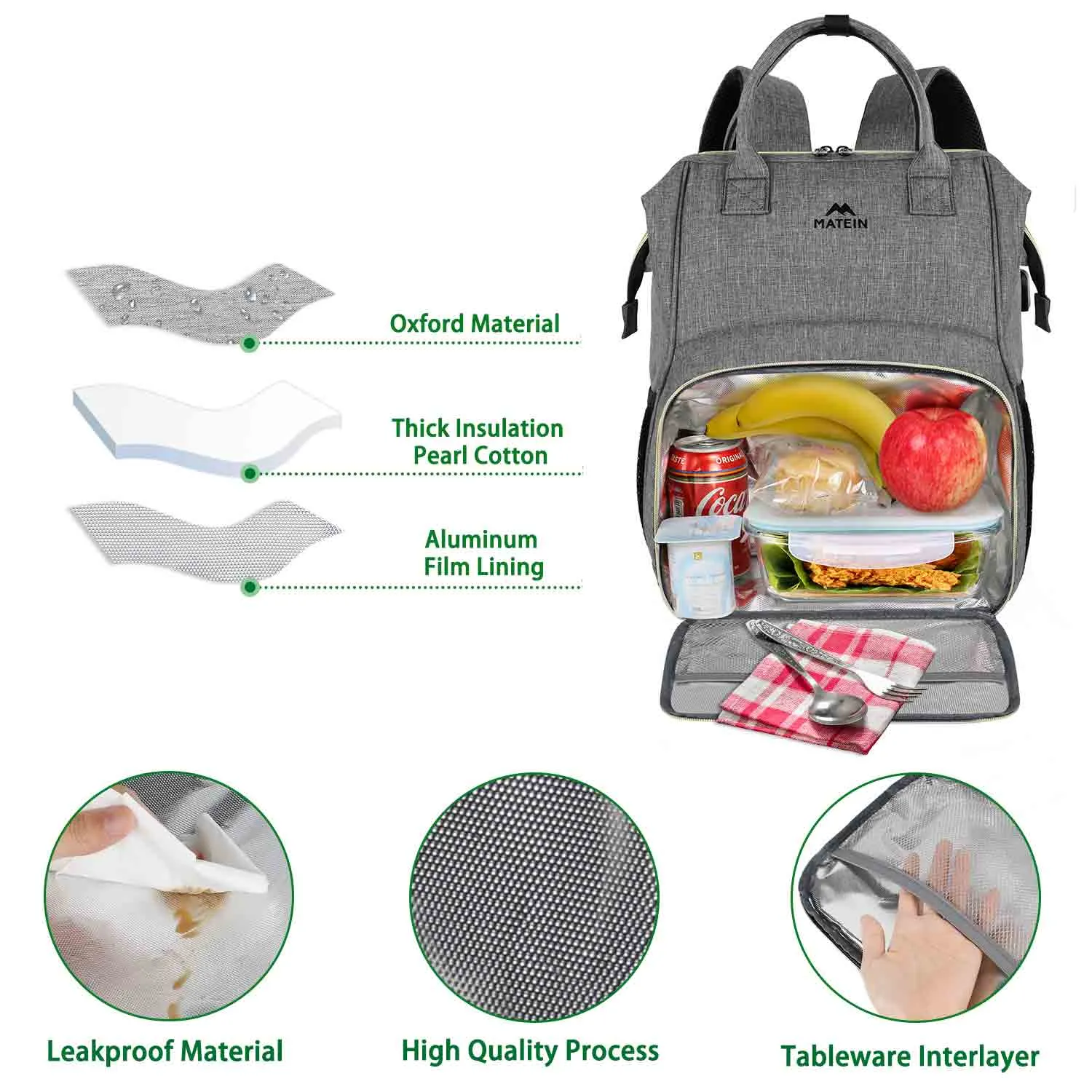 Matein Lunch Box Laptop Backpack