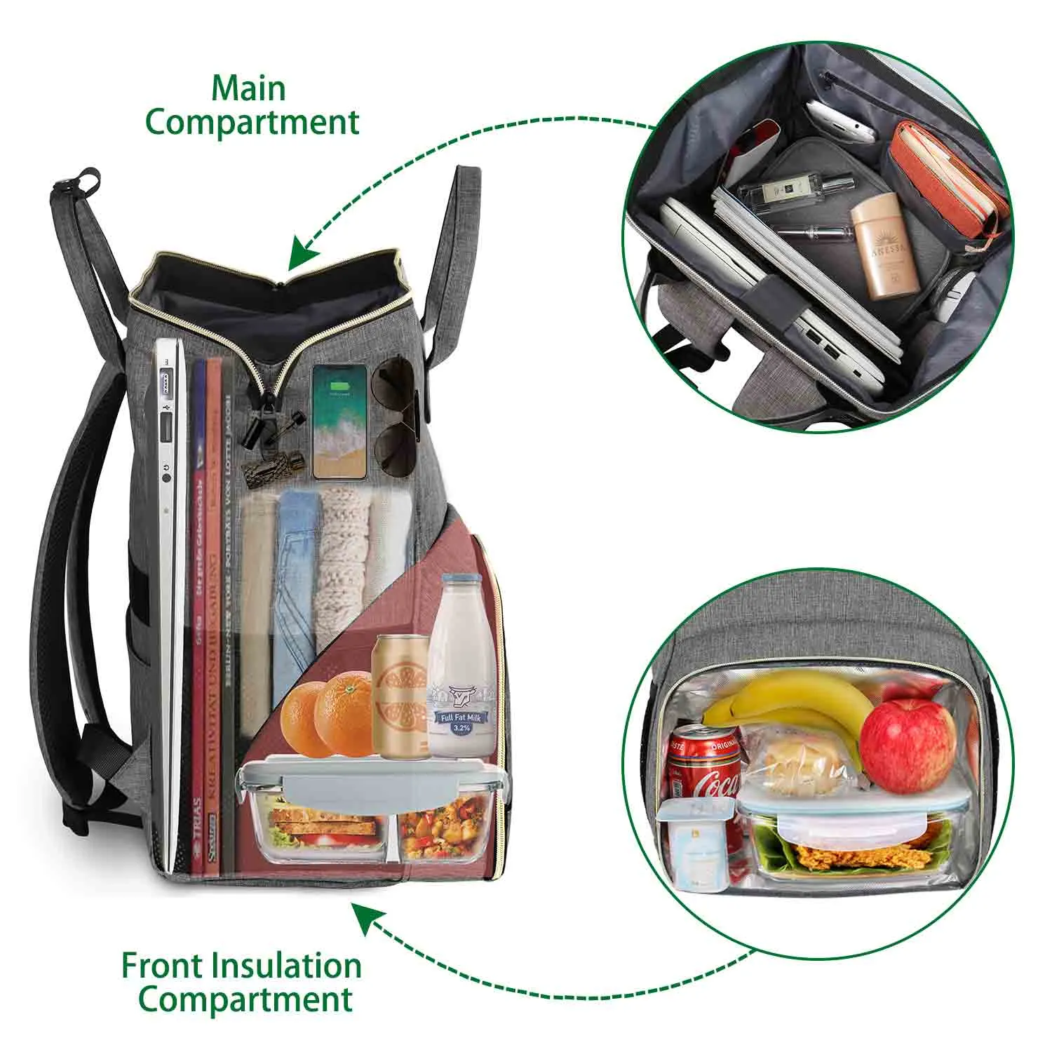 Matein Lunch Box Laptop Backpack