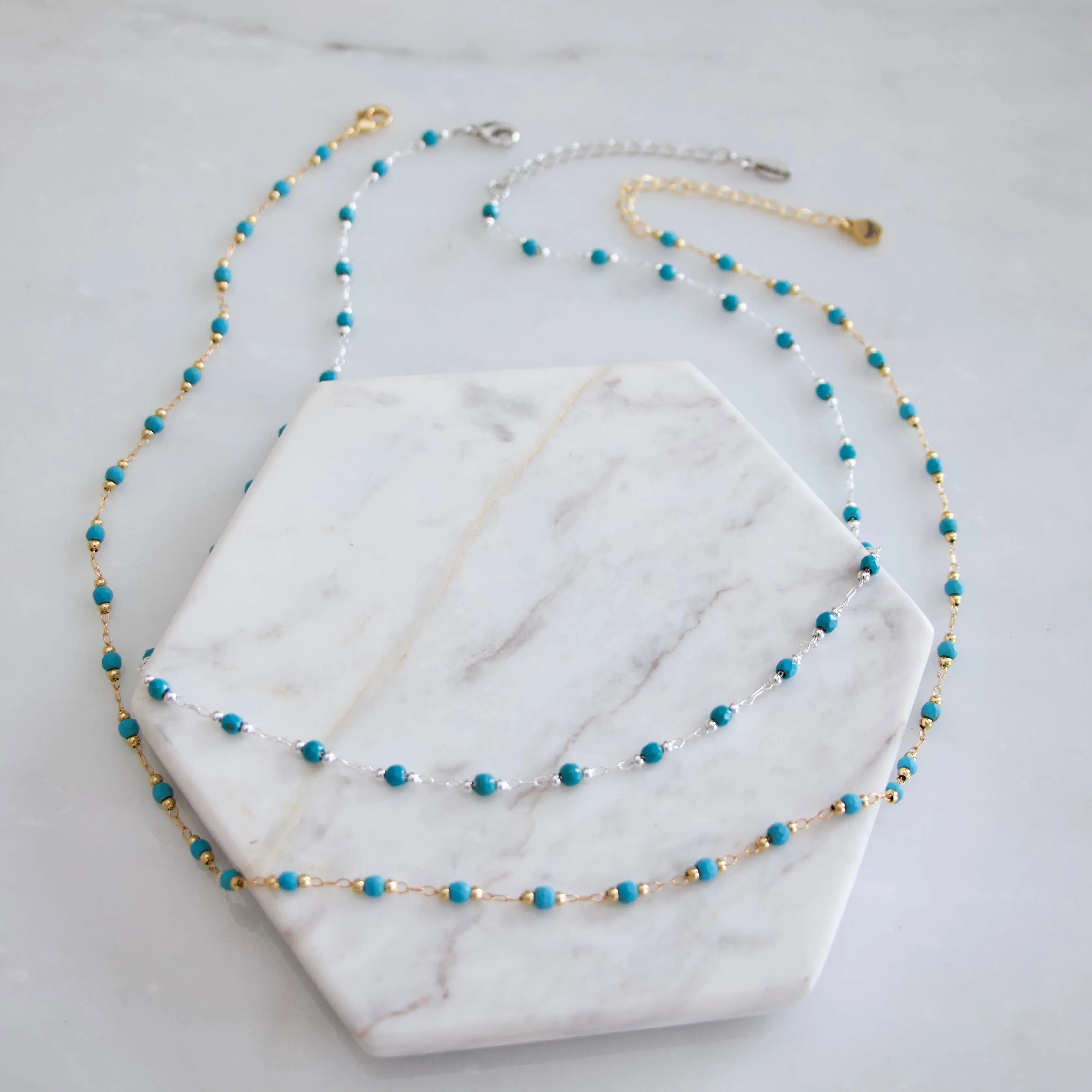 Mesa Blue - Turquoise Choker Necklace Silver Plated