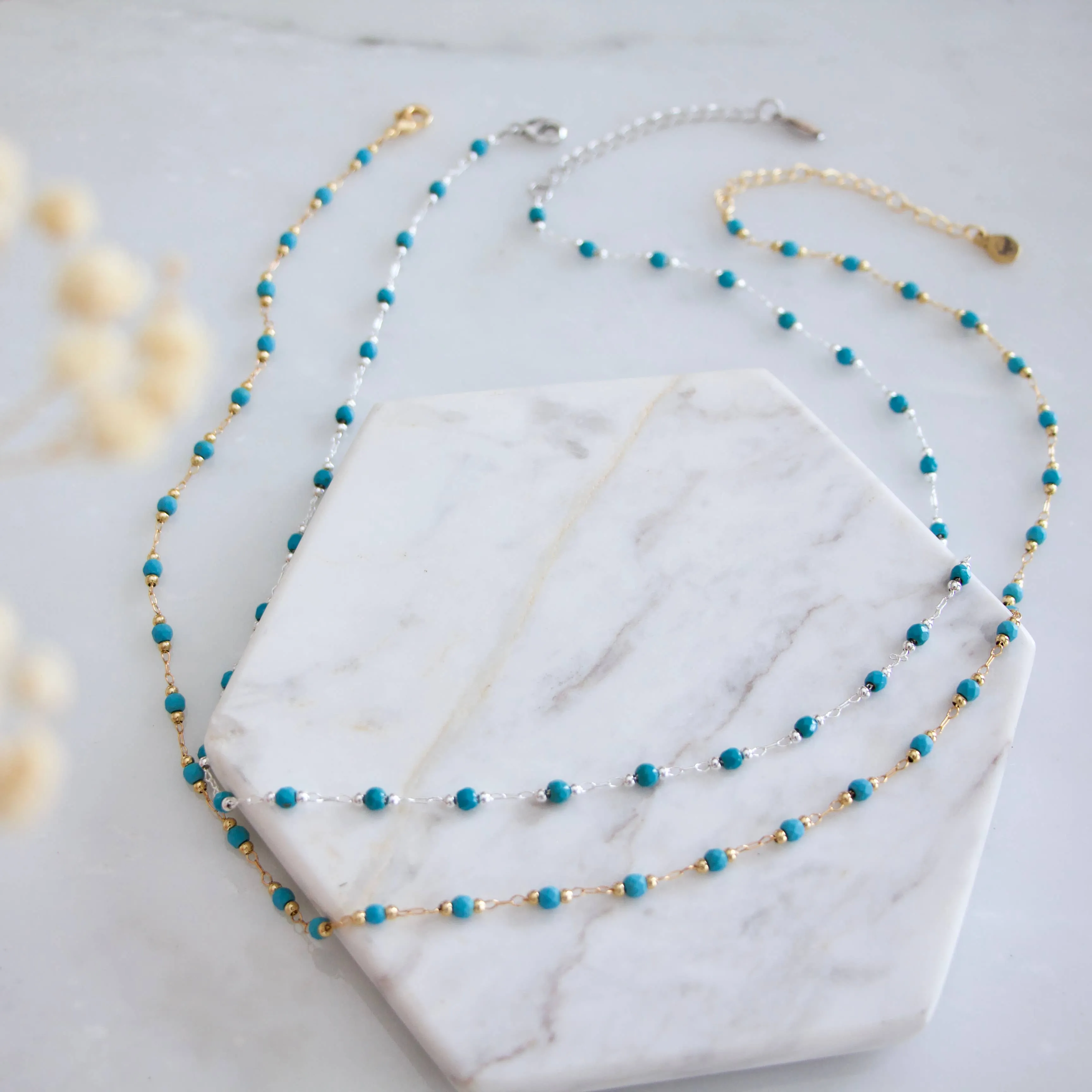 Mesa Blue - Turquoise Choker Necklace Silver Plated