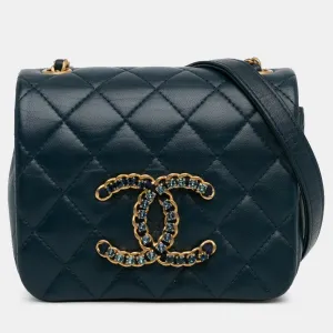 Mini Lambskin CC Crystal Full Flap Bag Mini Lambskin CC Crystal Full Flap Bag