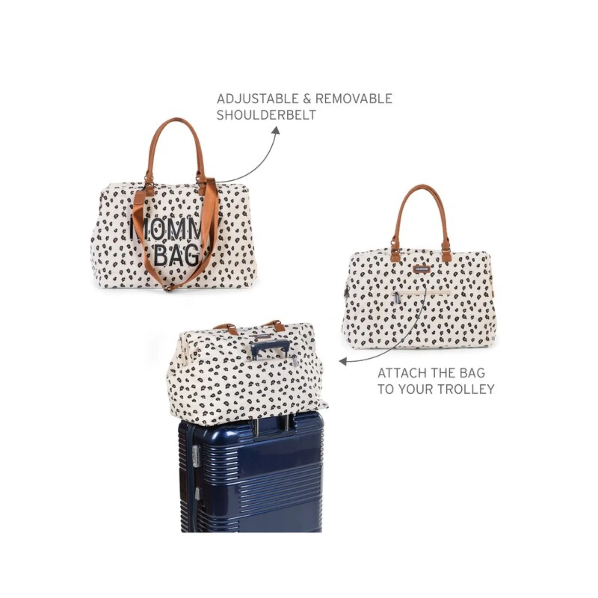 Mommy  Big Tote Bag with changing mat - LEOPARD