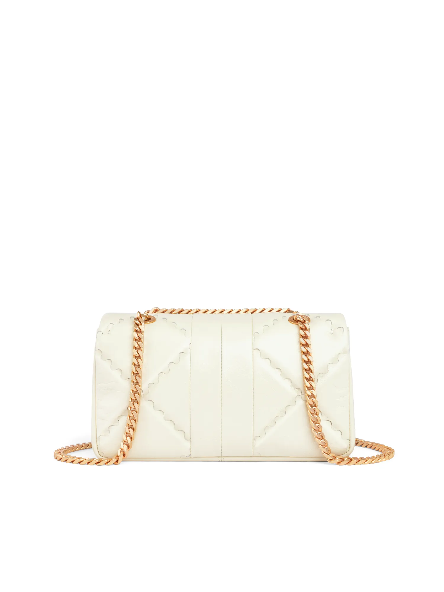 Mosaic Diamond Chain Bag - White