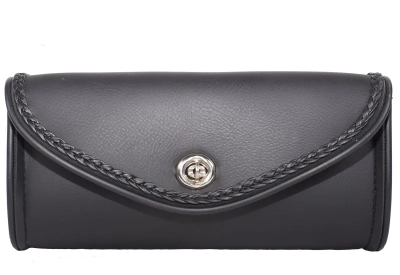 Motorcycle Leather Windshield Bag With Braid