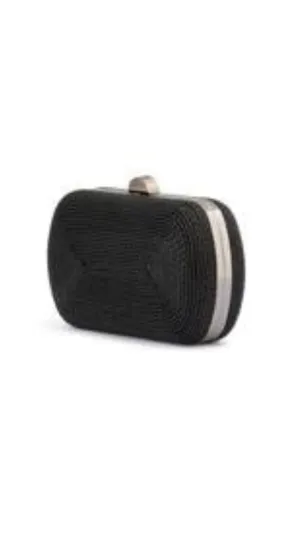 Olga Berg - Martina Coiled Rope Clutch - Black
