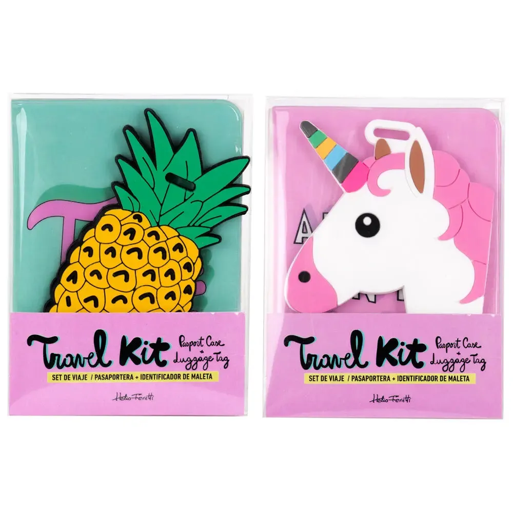 PASSPORT HOLDER AND ID TRAVEL UNICORN AND PINEAPPLE HF