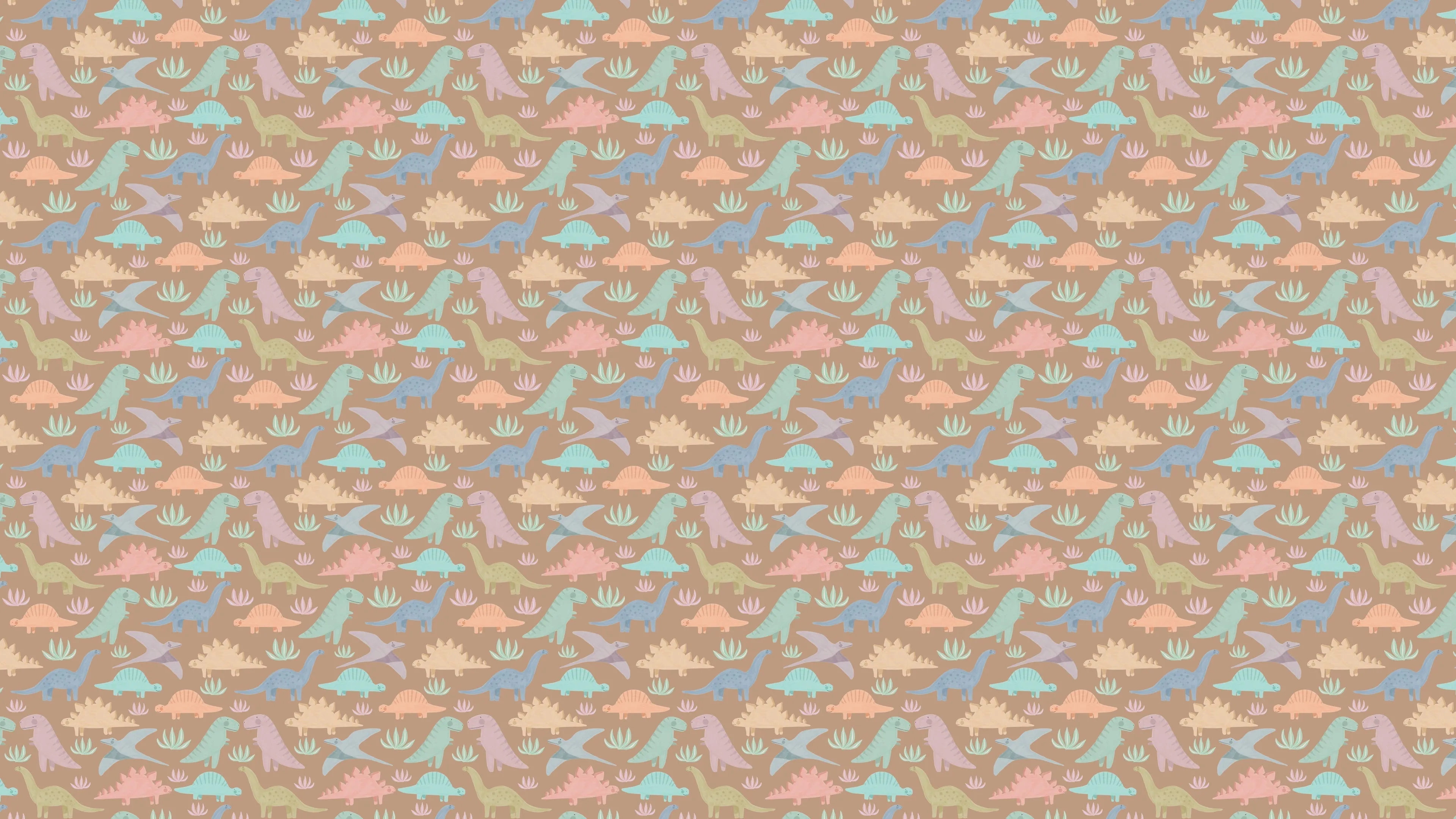 Pastel Dinosaurs - Brun