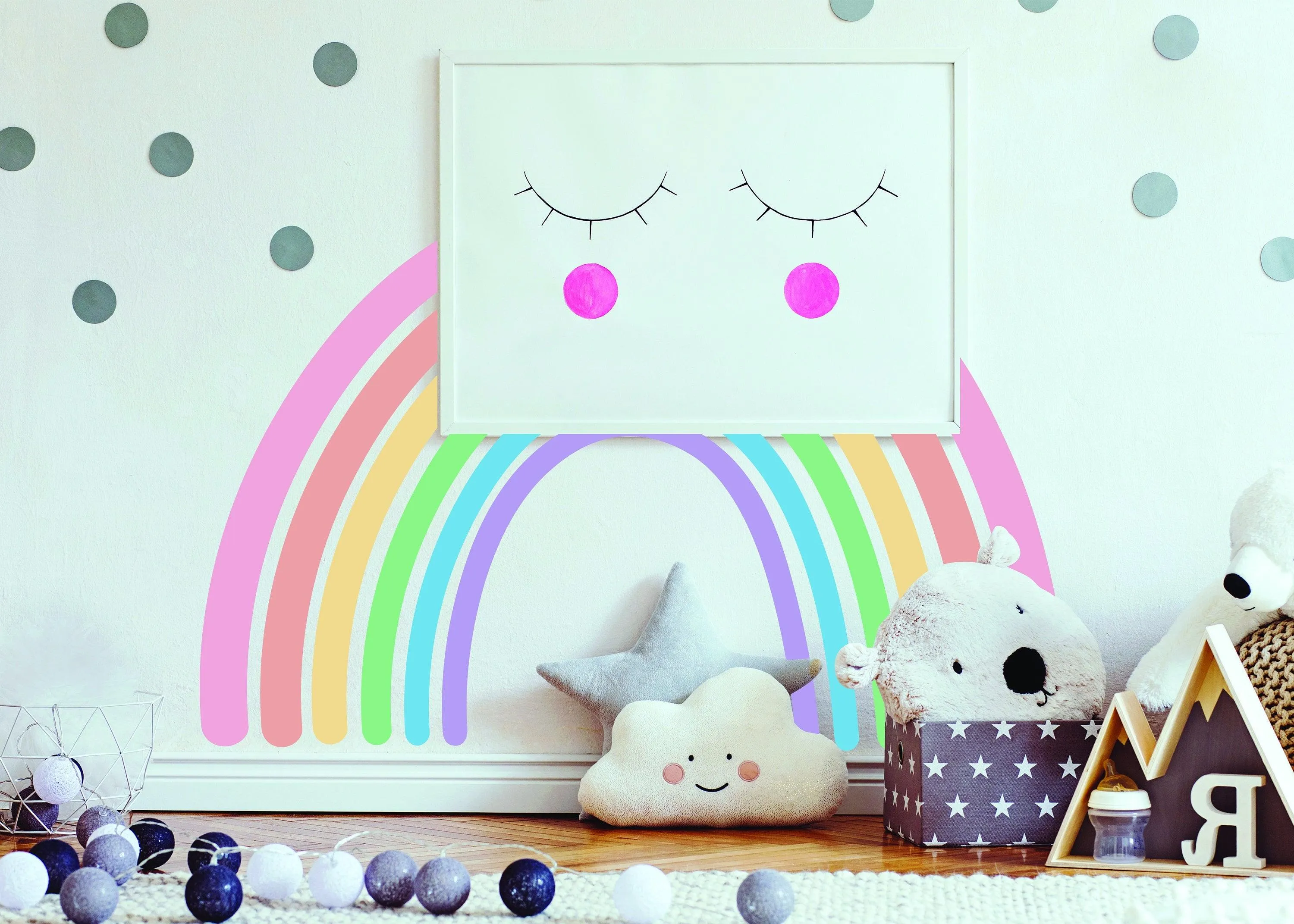 Pastel Rainbow Wall Sticker - Nursery Baby Room Boho Decoration Vinyl Decal