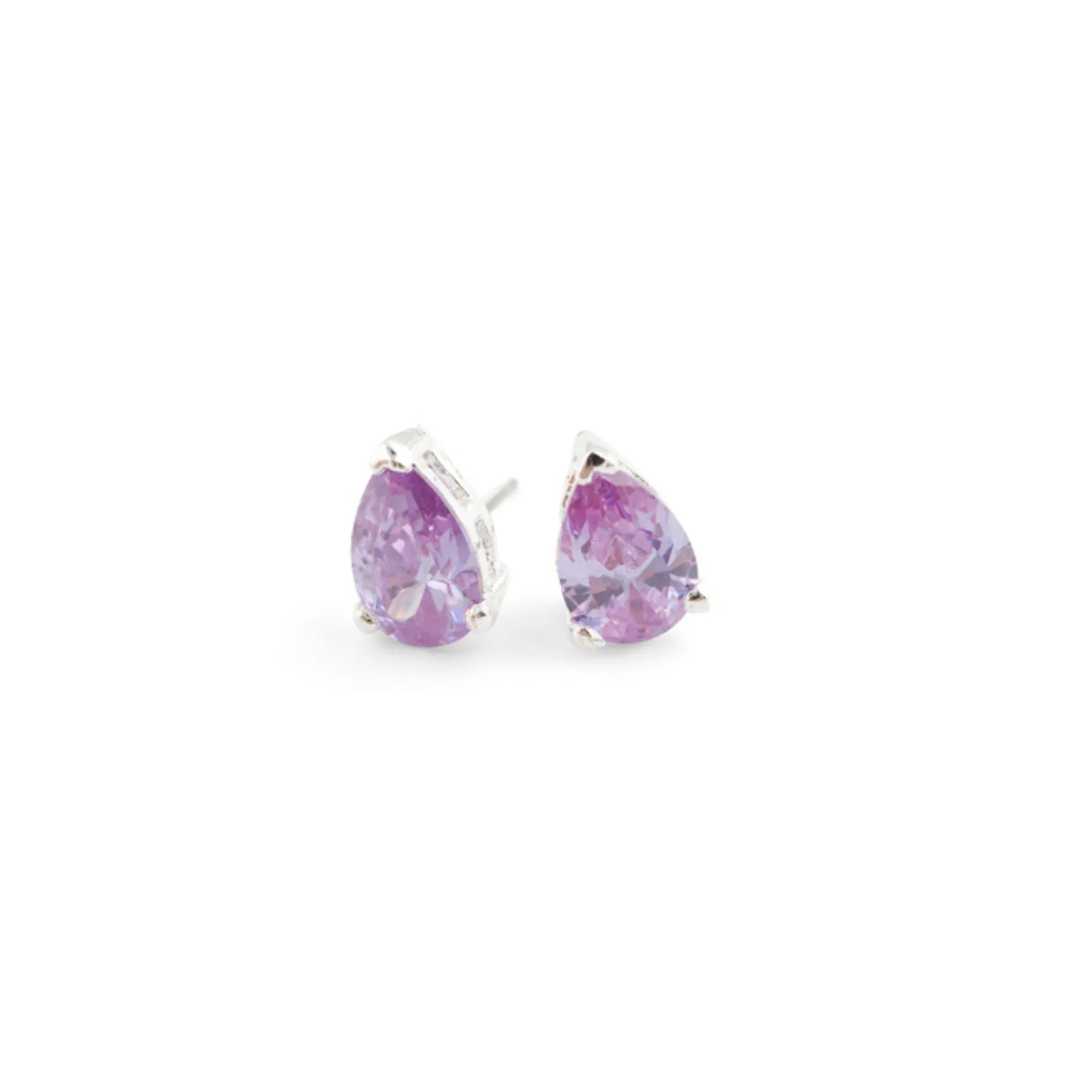 Pear Rhinestone Solitaire Earrings