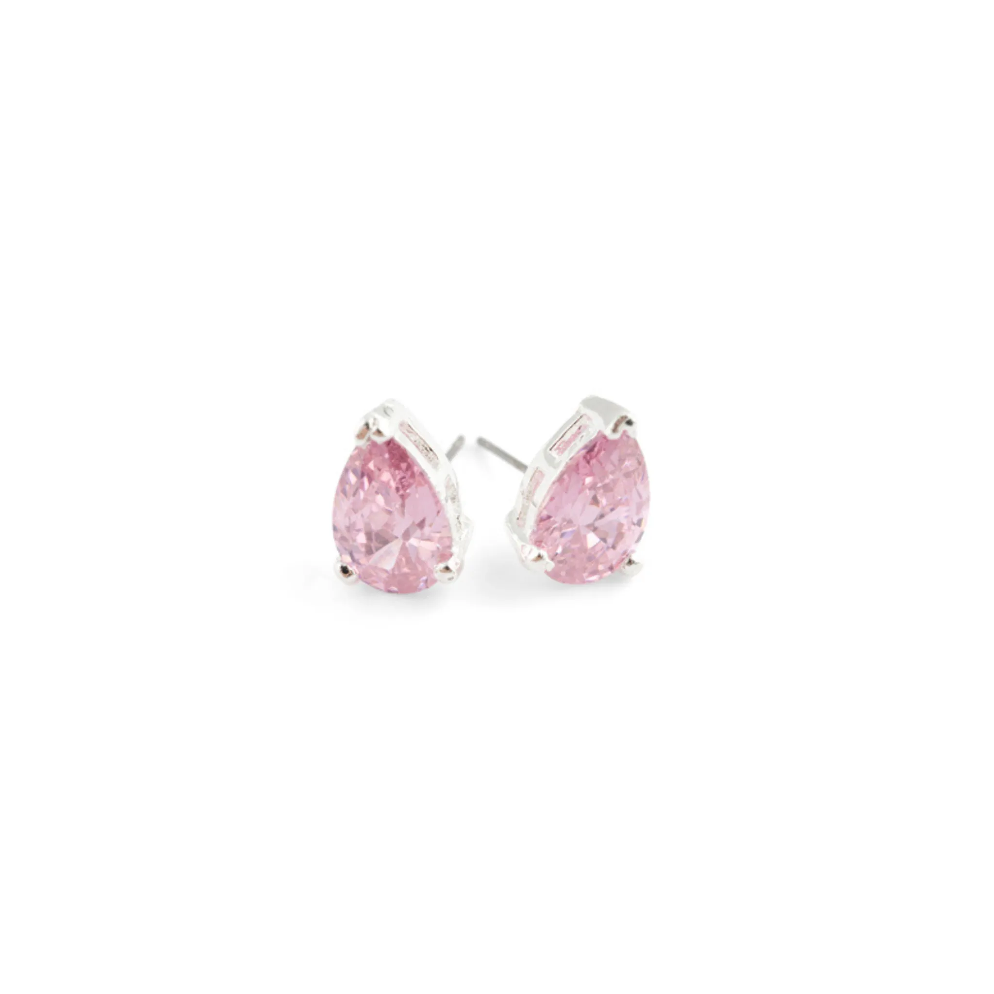 Pear Rhinestone Solitaire Earrings